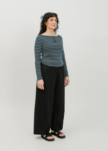Jae Long Sleeve Top / Navy-White-Green