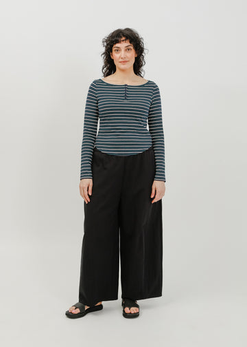Jae Long Sleeve Top / Navy-White-Green