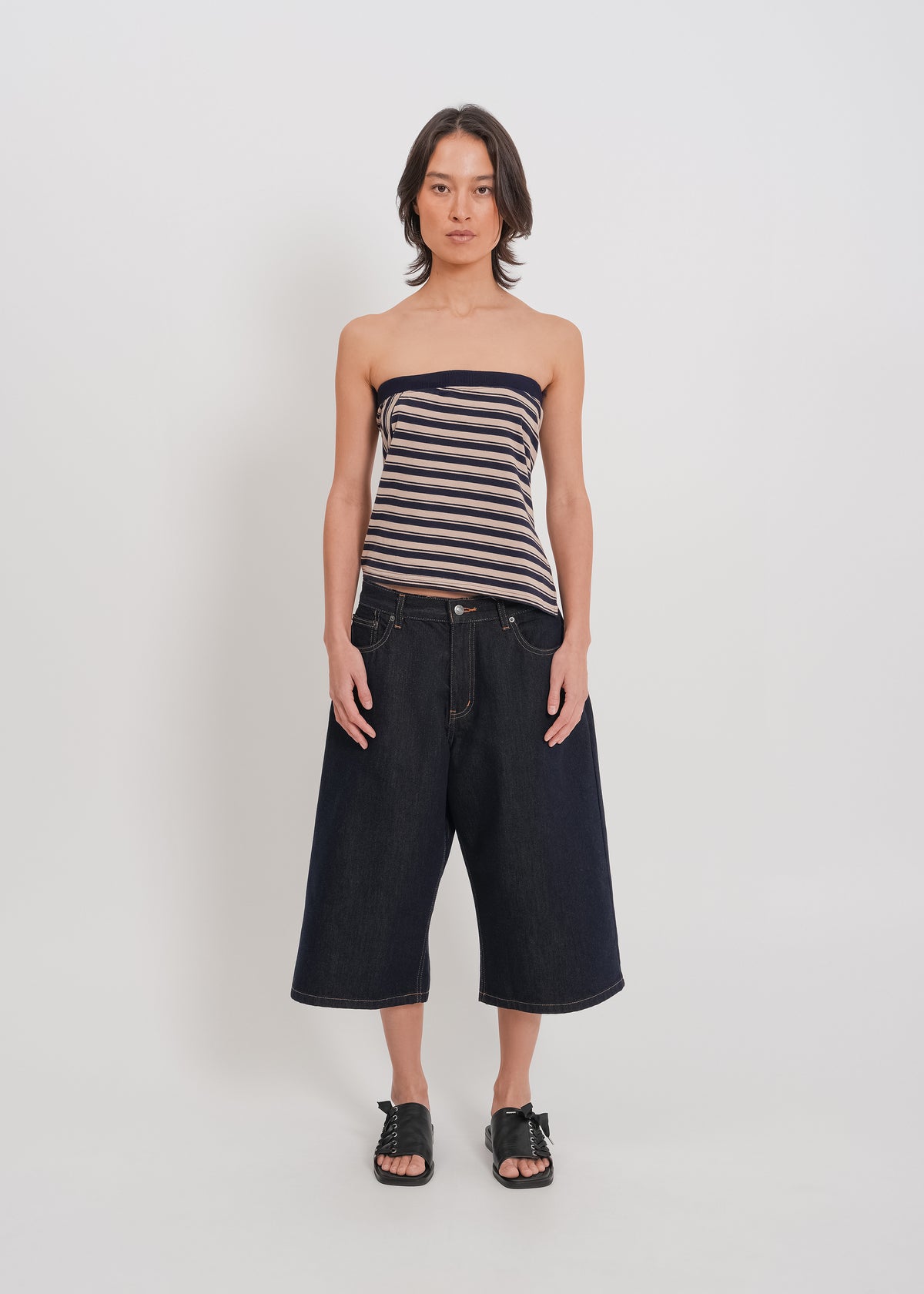 Amber Strapless Top / Beige-Navy - 
Beige Navy (image 6)