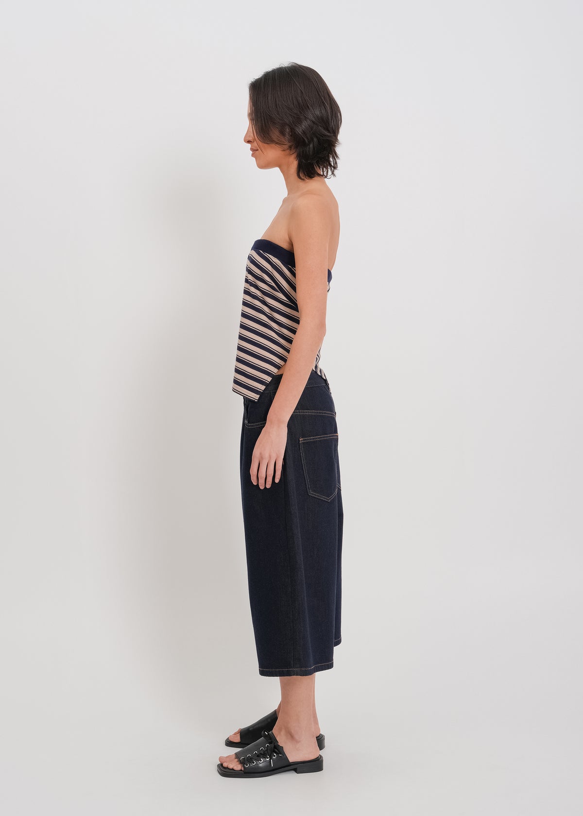 Amber Strapless Top / Beige-Navy - 
Beige Navy (image 4)