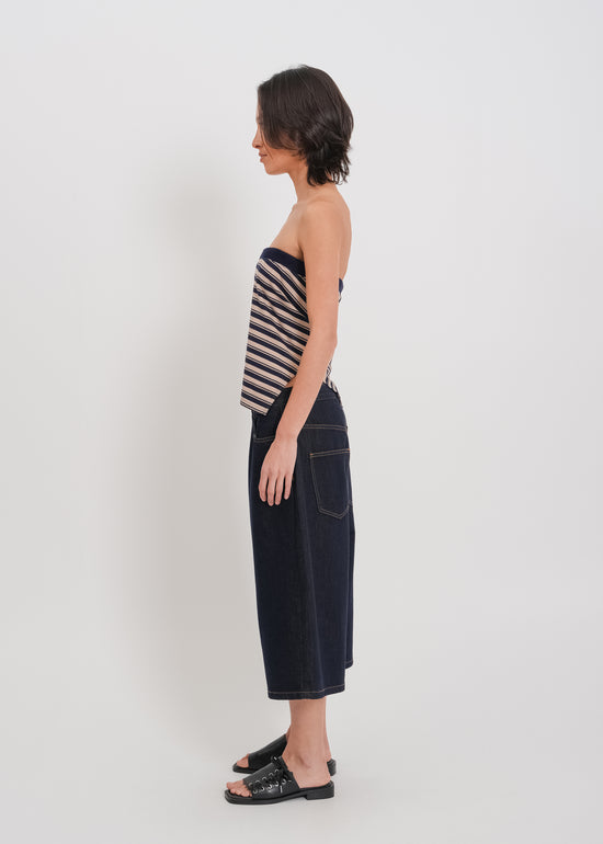 Amber Strapless Top / Beige-Navy