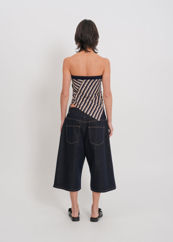 Amber Strapless Top / Beige-Navy