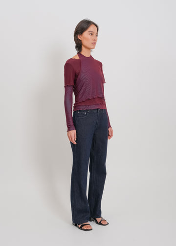 Alani Top / Burnt Maroon-Blue