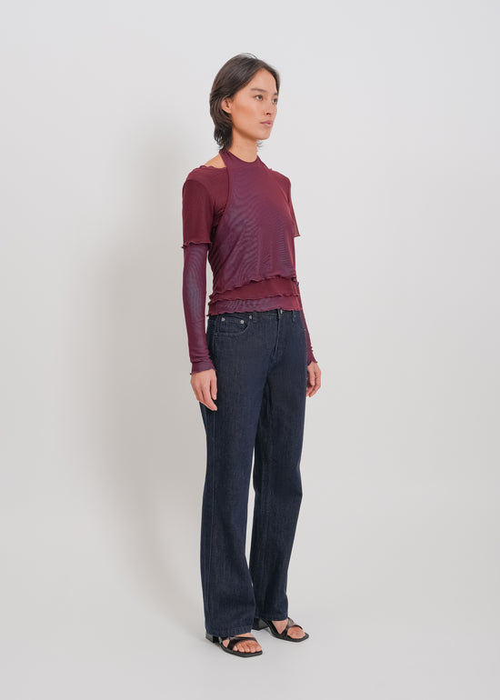 Alani Top / Burnt Maroon-Blue