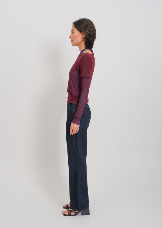 Alani Top / Burnt Maroon-Blue