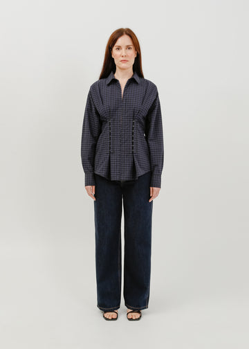 Darwin Shirt / Black-Navy Check