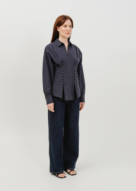 Darwin Shirt / Black-Navy Check