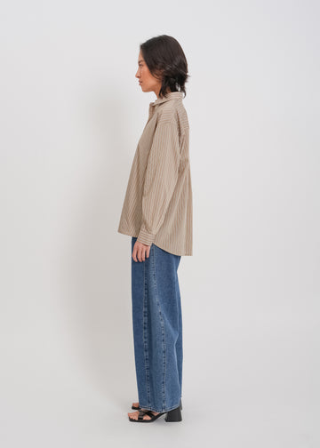 Tobias Shirt / Mocha-Yellow-White-Black