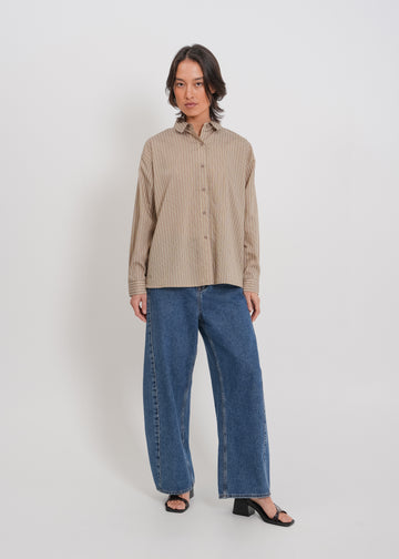 Tobias Shirt / Mocha-Yellow-White-Black
