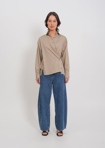 Tobias Shirt / Mocha-Yellow-White-Black