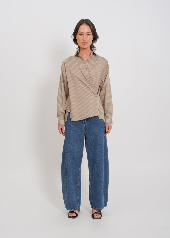 Tobias Shirt / Mocha-Yellow-White-Black