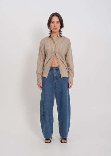 Tobias Shirt / Mocha-Yellow-White-Black