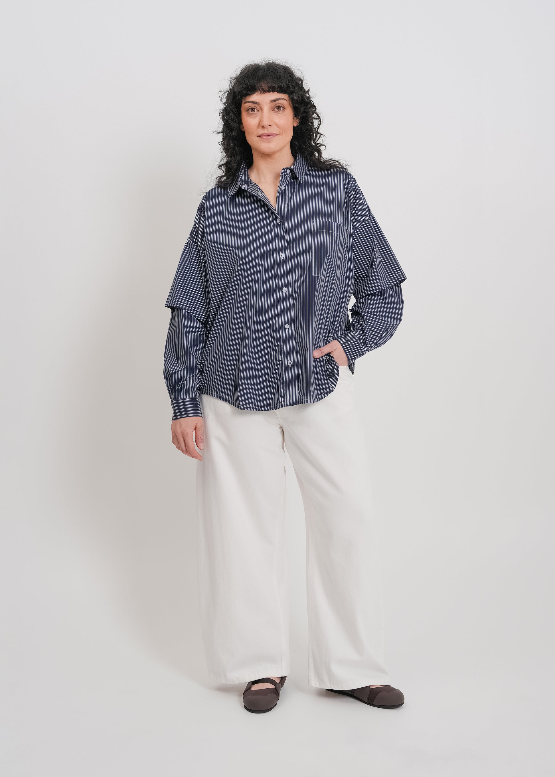 Malakai Shirt / Navy-White - 
Navy White (image 10)
