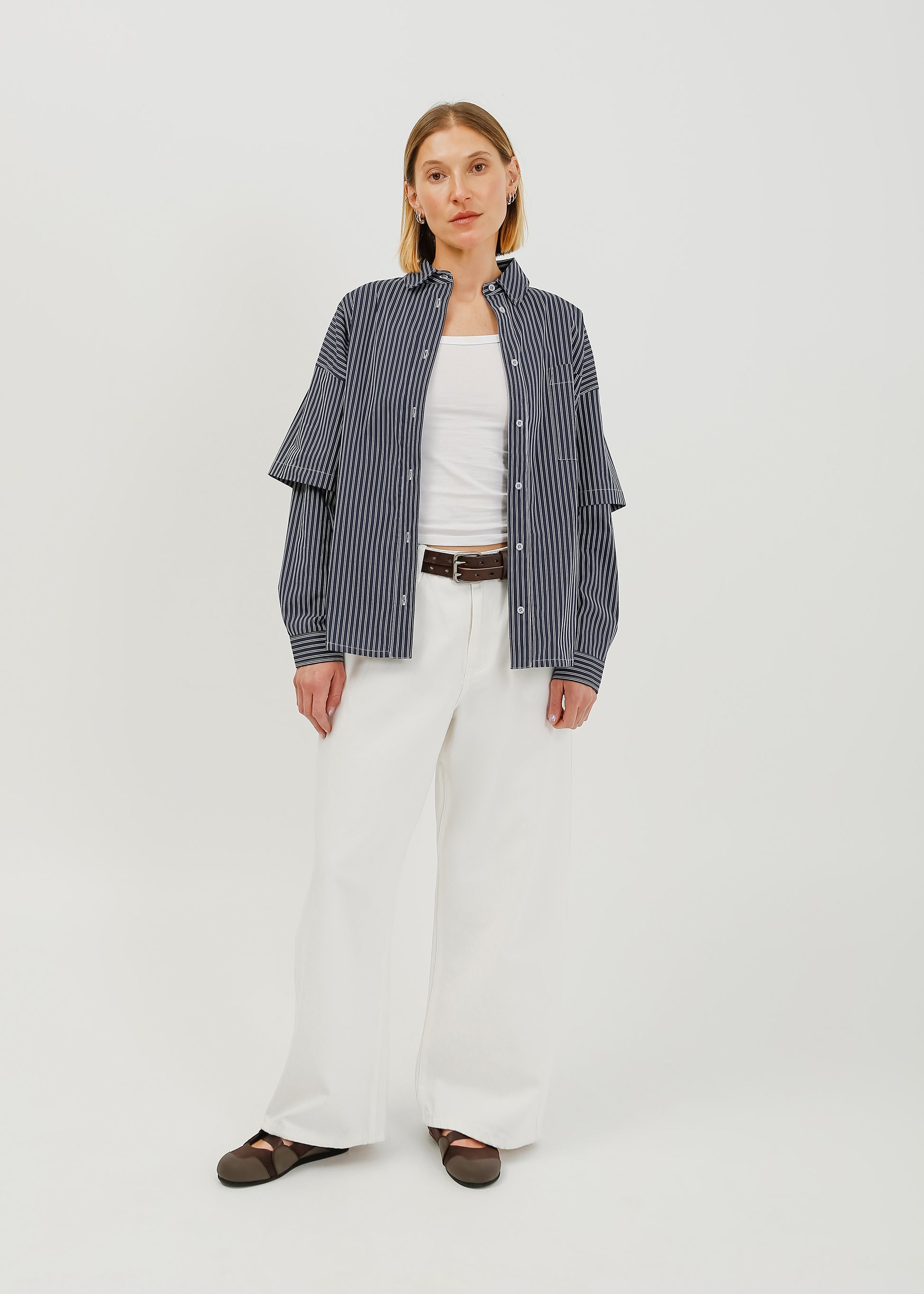 Malakai Shirt / Navy-White - 
Navy White (image 1)