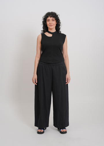 Irene Asymmetrical Tank / Black