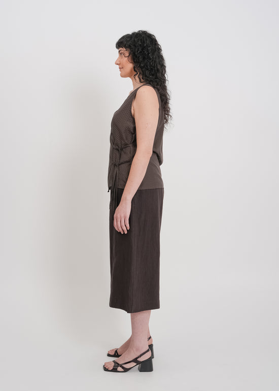 Ellen Wrap Top / Chocolate