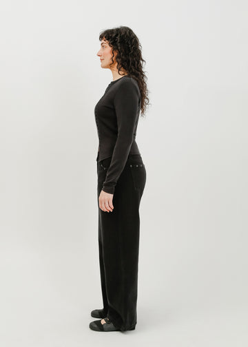 Vera Jersey Cardigan / Black