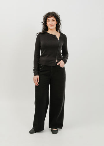 Vera Jersey Cardigan / Black
