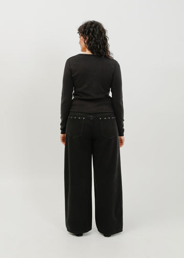Vera Jersey Cardigan / Black