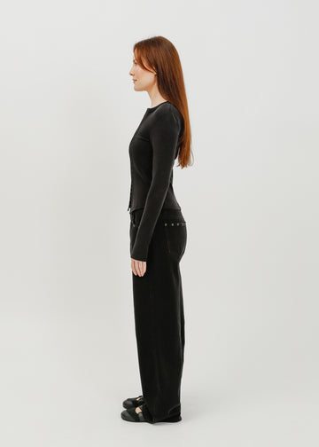 Vera Jersey Cardigan / Black