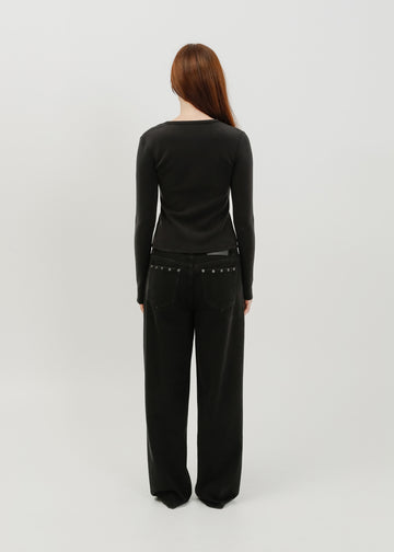 Vera Jersey Cardigan / Black