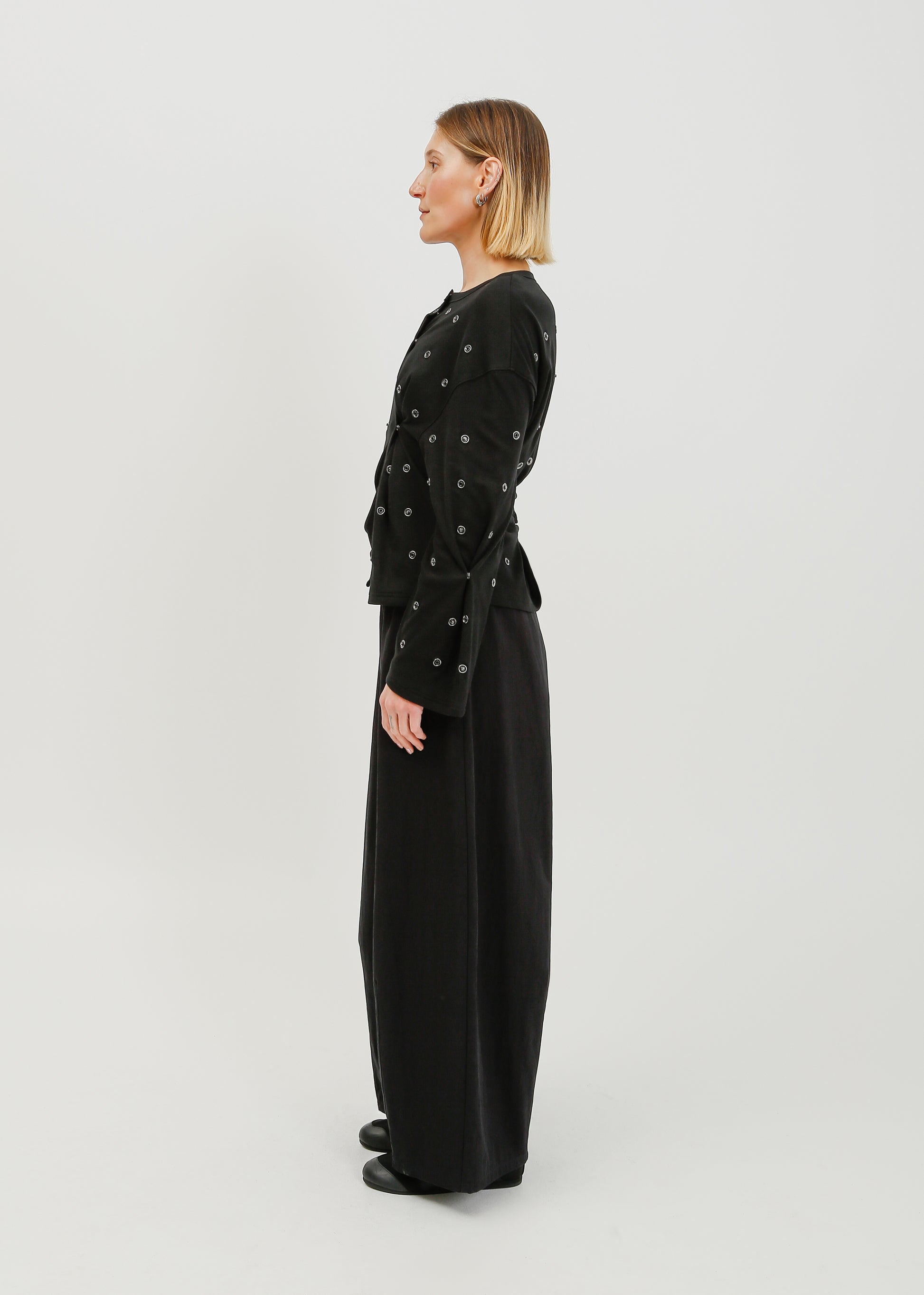 Enid Jersey Cardigan / Black - 
Black (image 3)