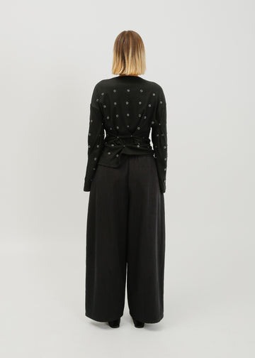 Enid Jersey Cardigan / Black