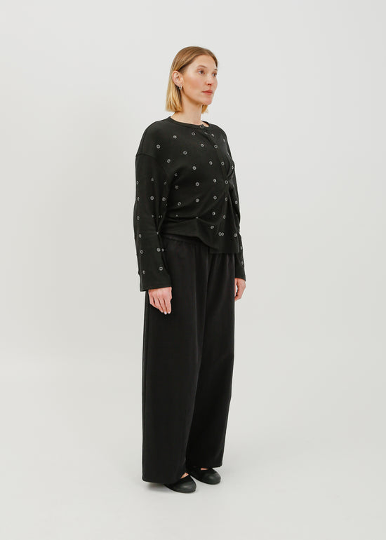 Enid Jersey Cardigan / Black