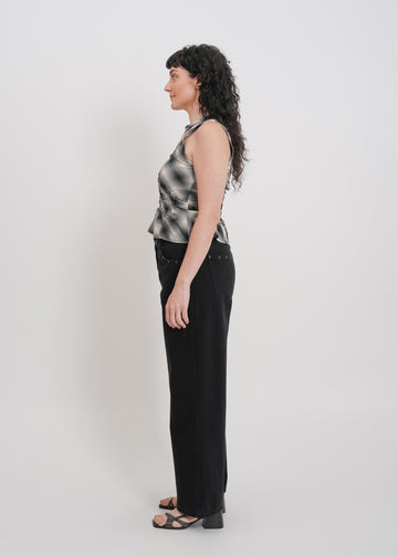 Fallon Top / Black-White