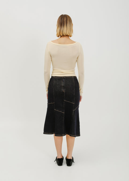 Melissa Denim Skirt / Dark Indigo