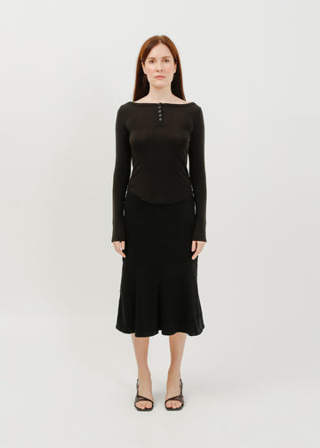 Melissa Denim Skirt / Washed Black
