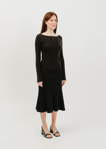 Melissa Denim Skirt / Washed Black