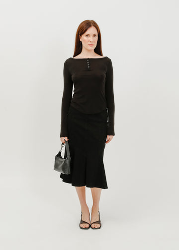 Melissa Denim Skirt / Washed Black