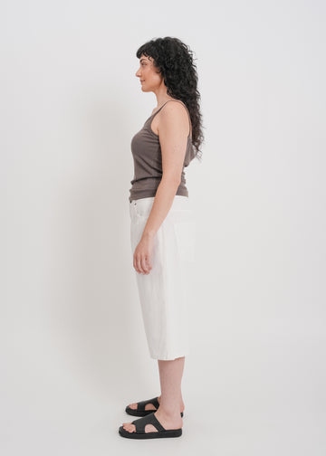 Sullivan Denim Short / White