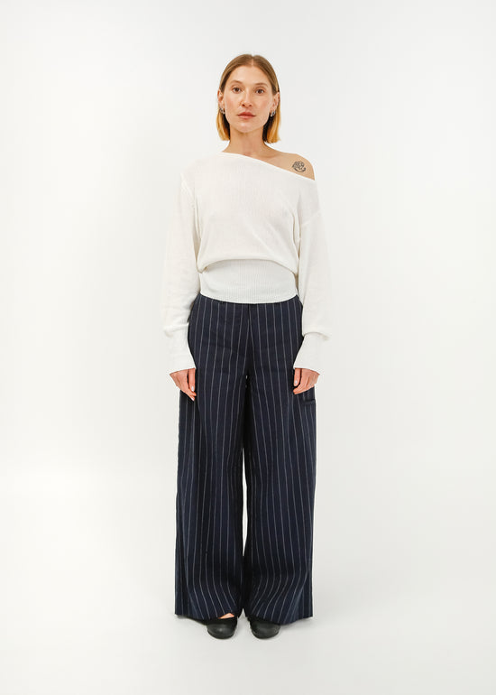 Annie Trouser / Navy-White