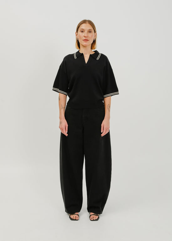 Beckham Knit Polo / Black