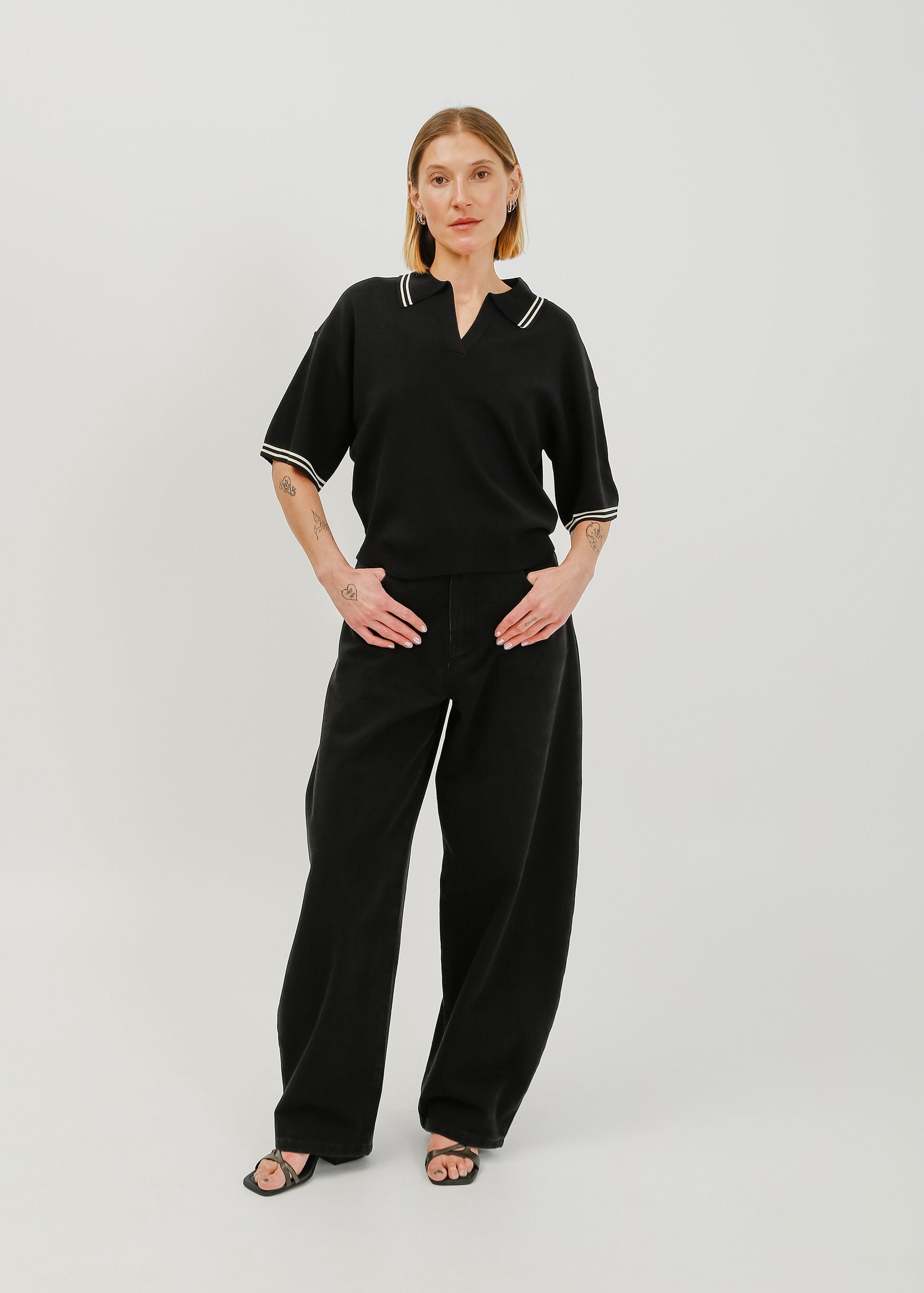 Beckham Knit Polo / Black - 
Black (image 10)