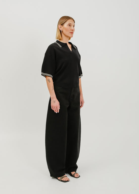 Beckham Knit Polo / Black