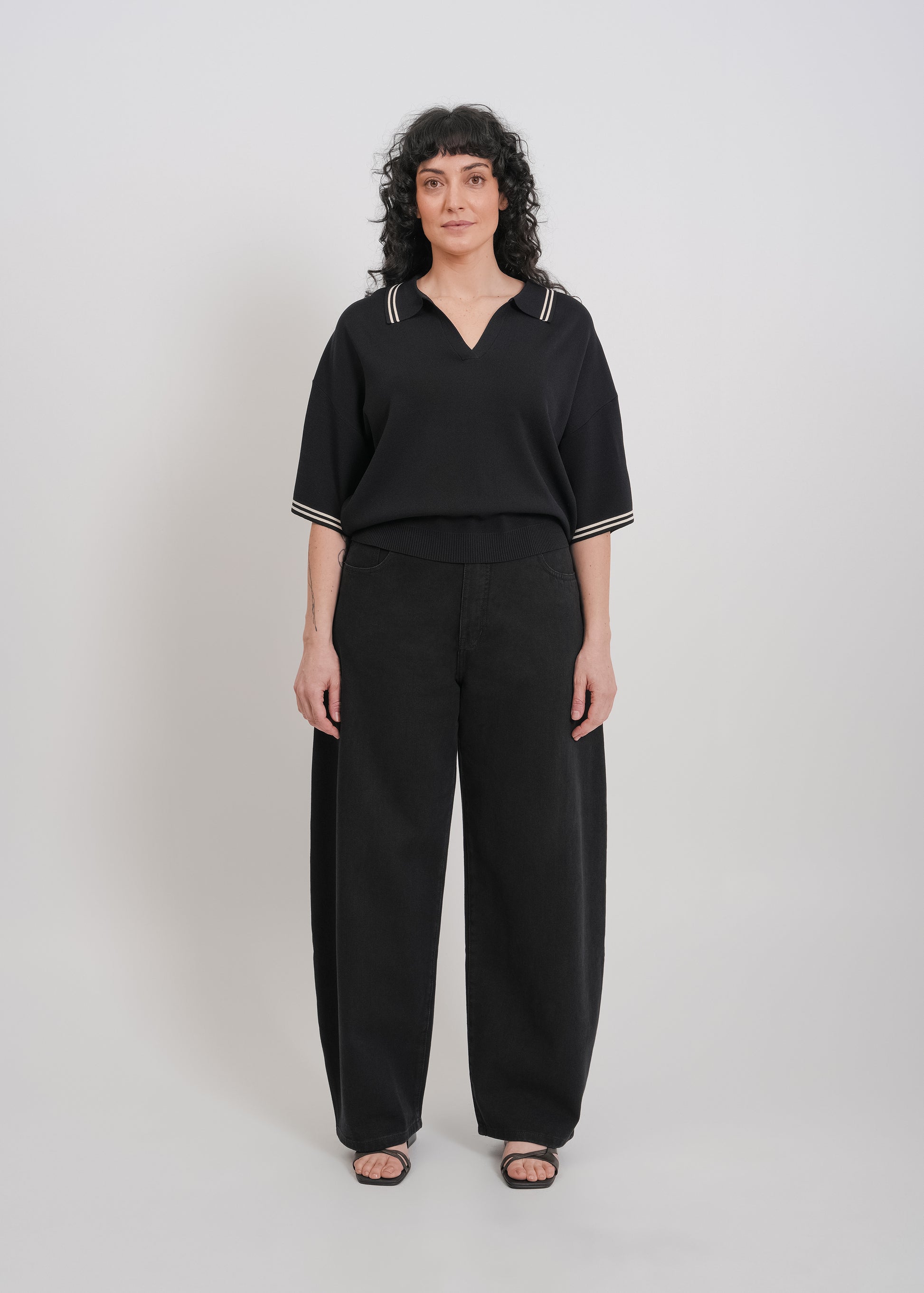 Beckham Knit Polo / Black - 
Black (image 5)