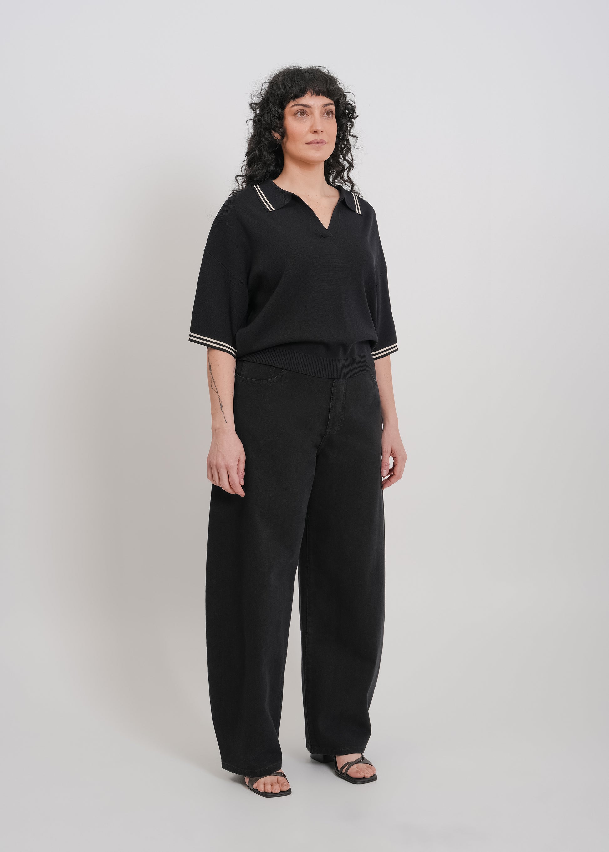 Beckham Knit Polo / Black - 
Black (image 2)
