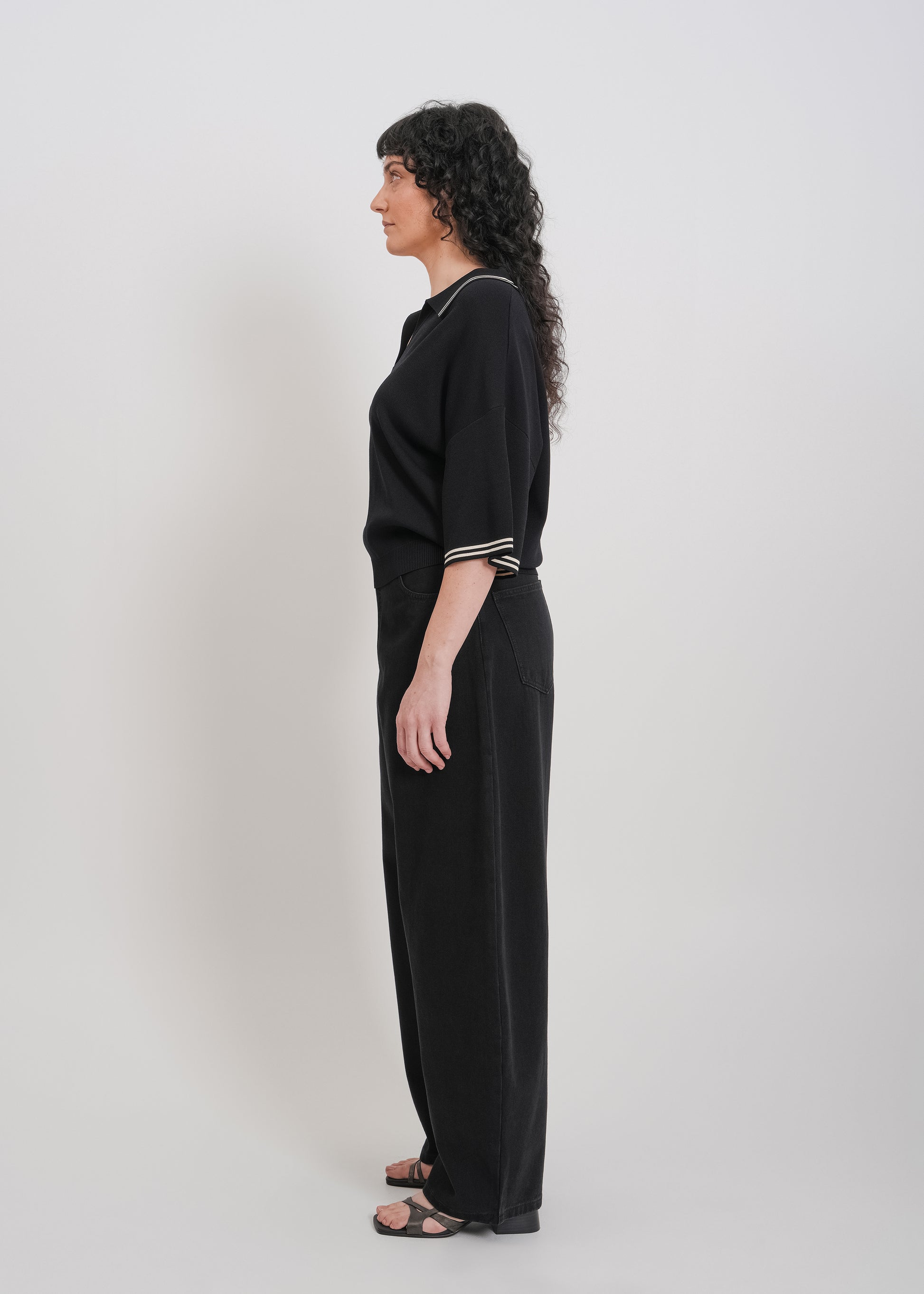 Beckham Knit Polo / Black - 
Black (image 3)