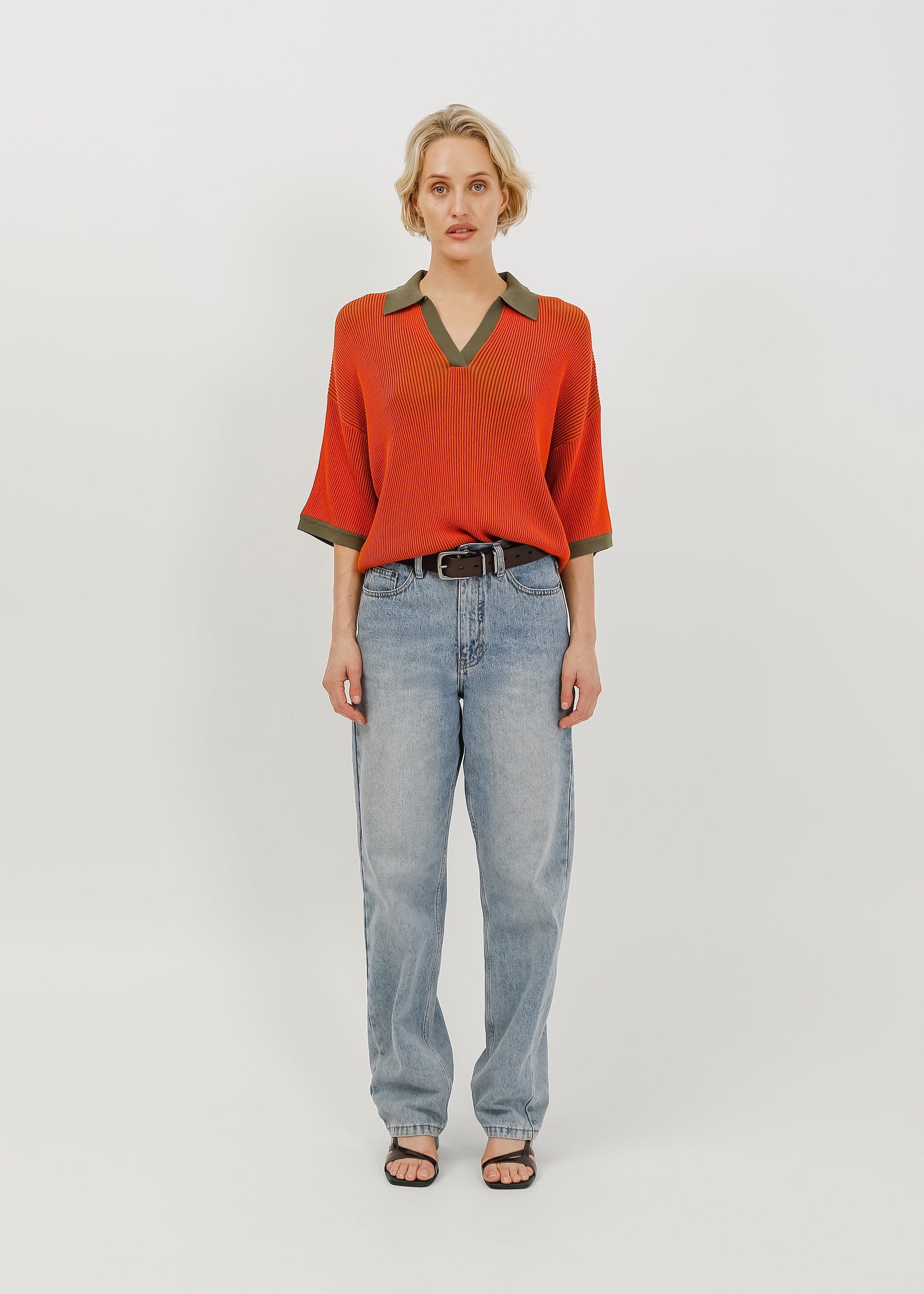 Beckham Knit Polo / Rust-Khaki - 
Rust Khaki (image 5)