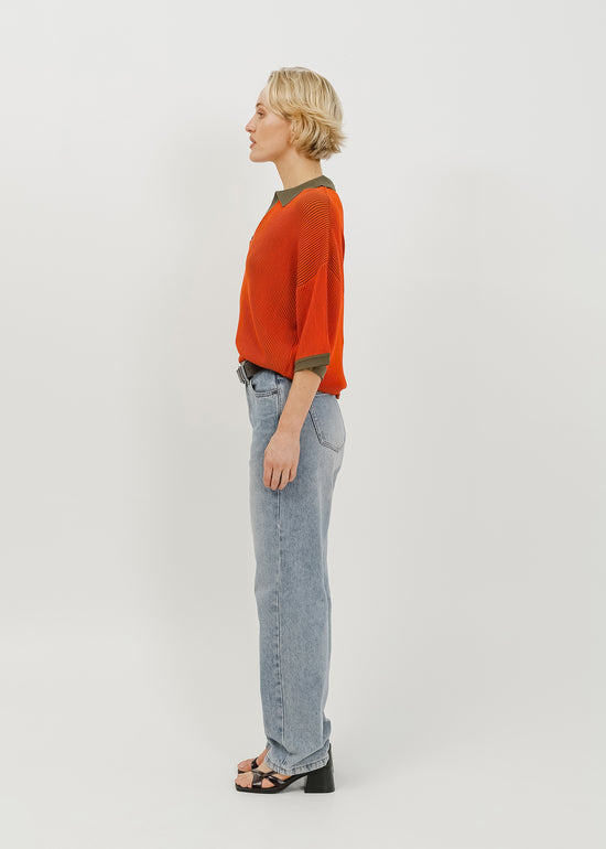 Beckham Knit Polo / Rust-Khaki