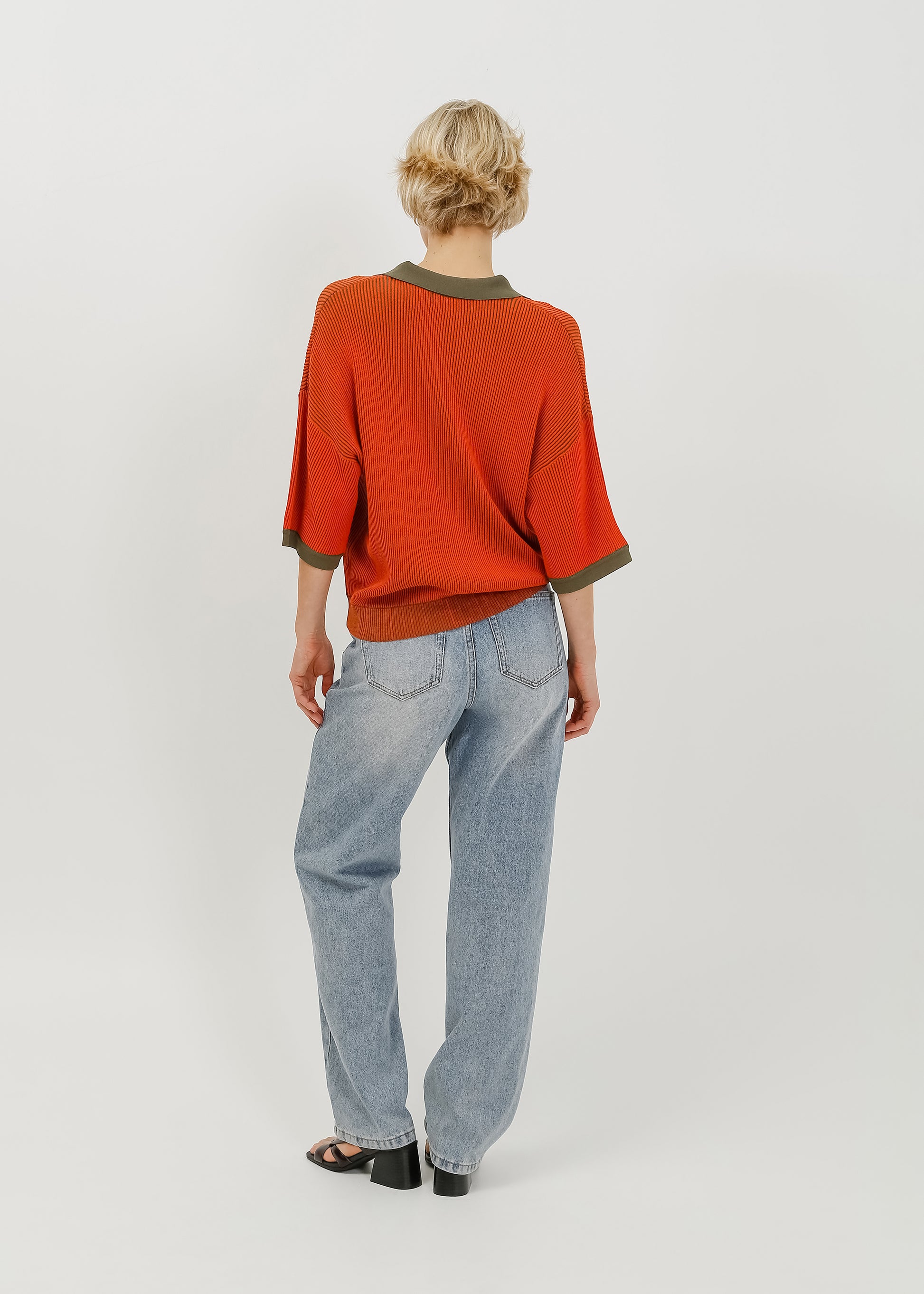 Beckham Knit Polo / Rust-Khaki - 
Rust Khaki (image 4)