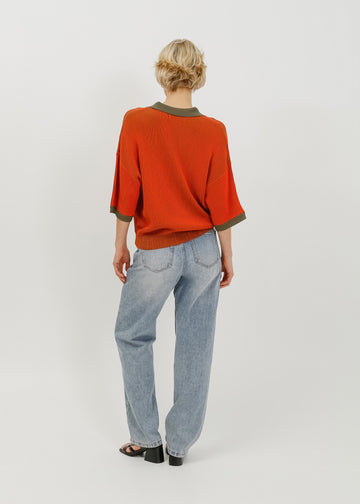 Beckham Knit Polo / Rust-Khaki