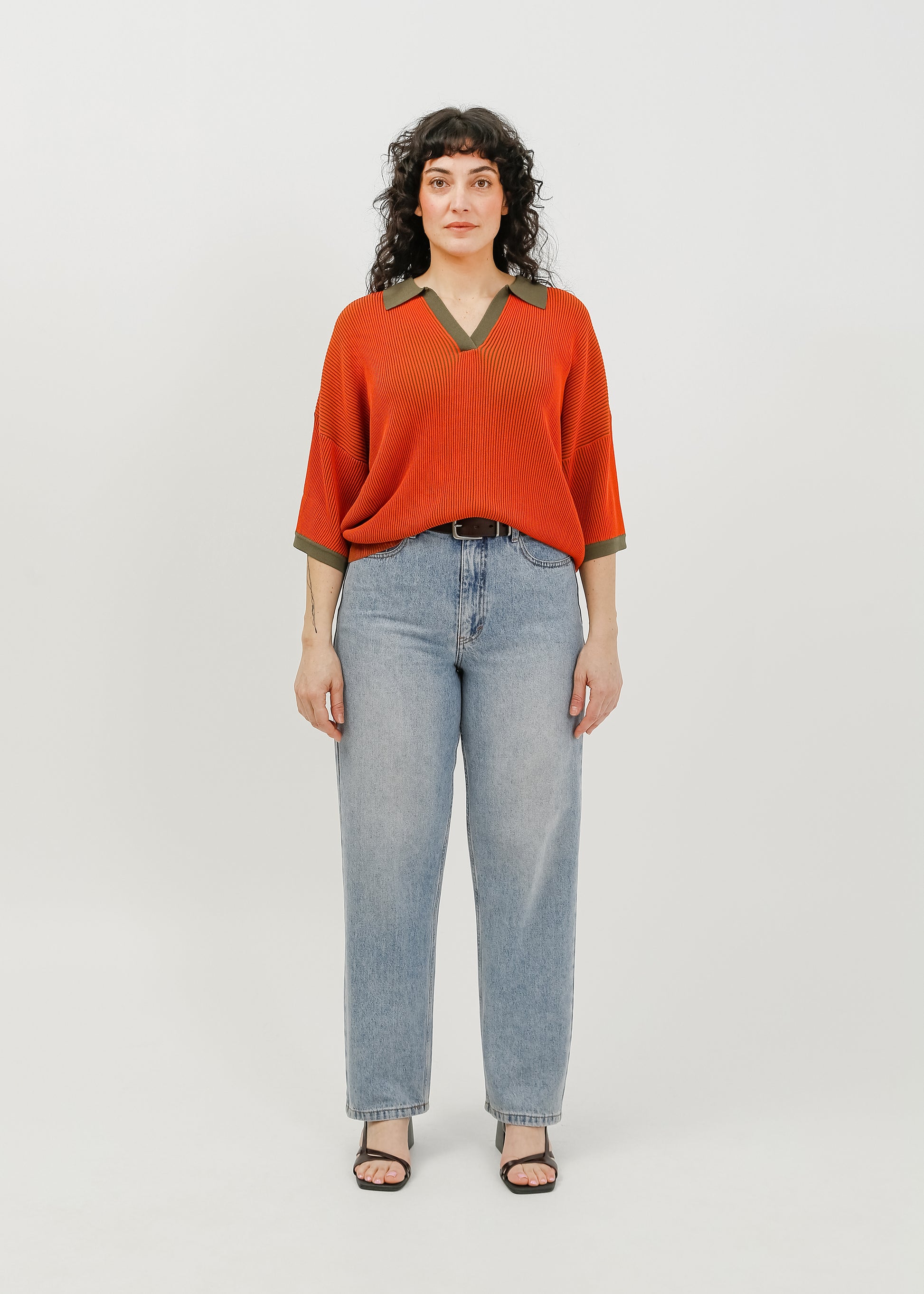 Beckham Knit Polo / Rust-Khaki - 
Rust Khaki (image 6)