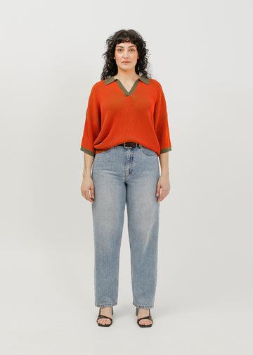 Beckham Knit Polo / Rust-Khaki