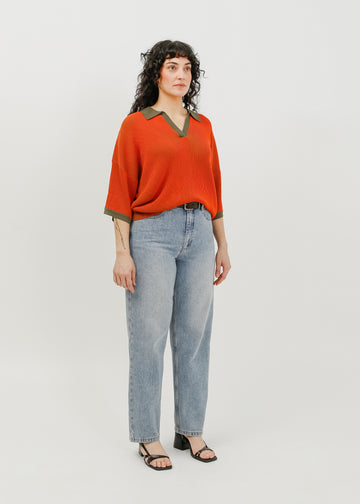 Beckham Knit Polo / Rust-Khaki