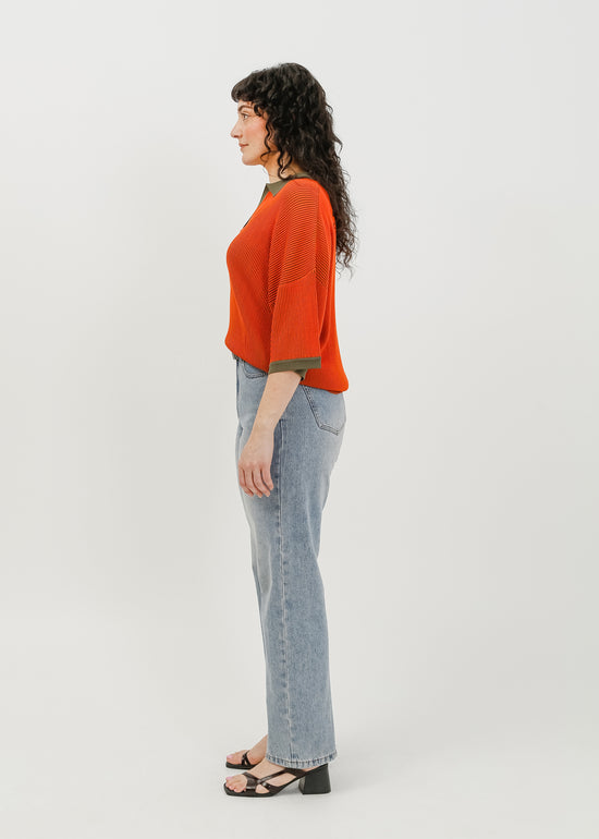 Beckham Knit Polo / Rust-Khaki