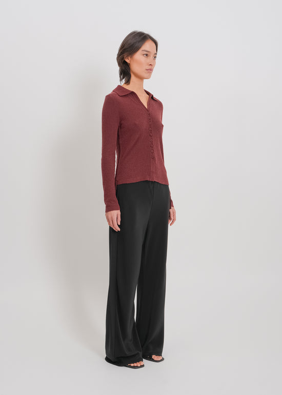 Dune Knit Cardi / Burnt Maroon